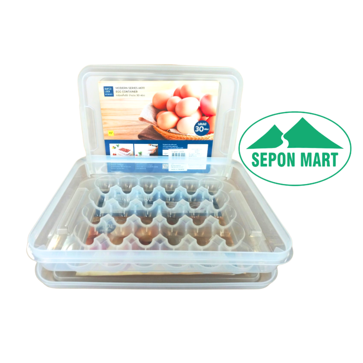 Hộp đựng trứng 30 quả - có nắp, kháng khuẩn, tiện dụng (26.5x36.6x8.8cm), Mã số: 6111