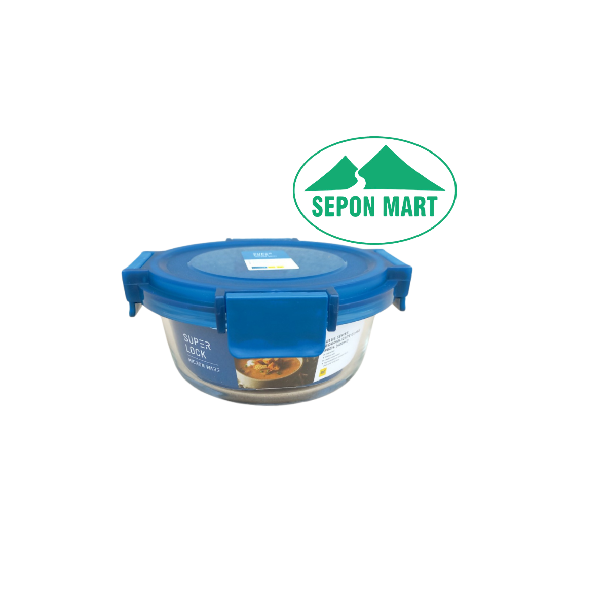 Hộp đựng thực phẩm thủy tinh cao cấp dùng trong tủ lạnh & LVS 400ml - tròn (13.5x6.1cm), Mã số: 6214