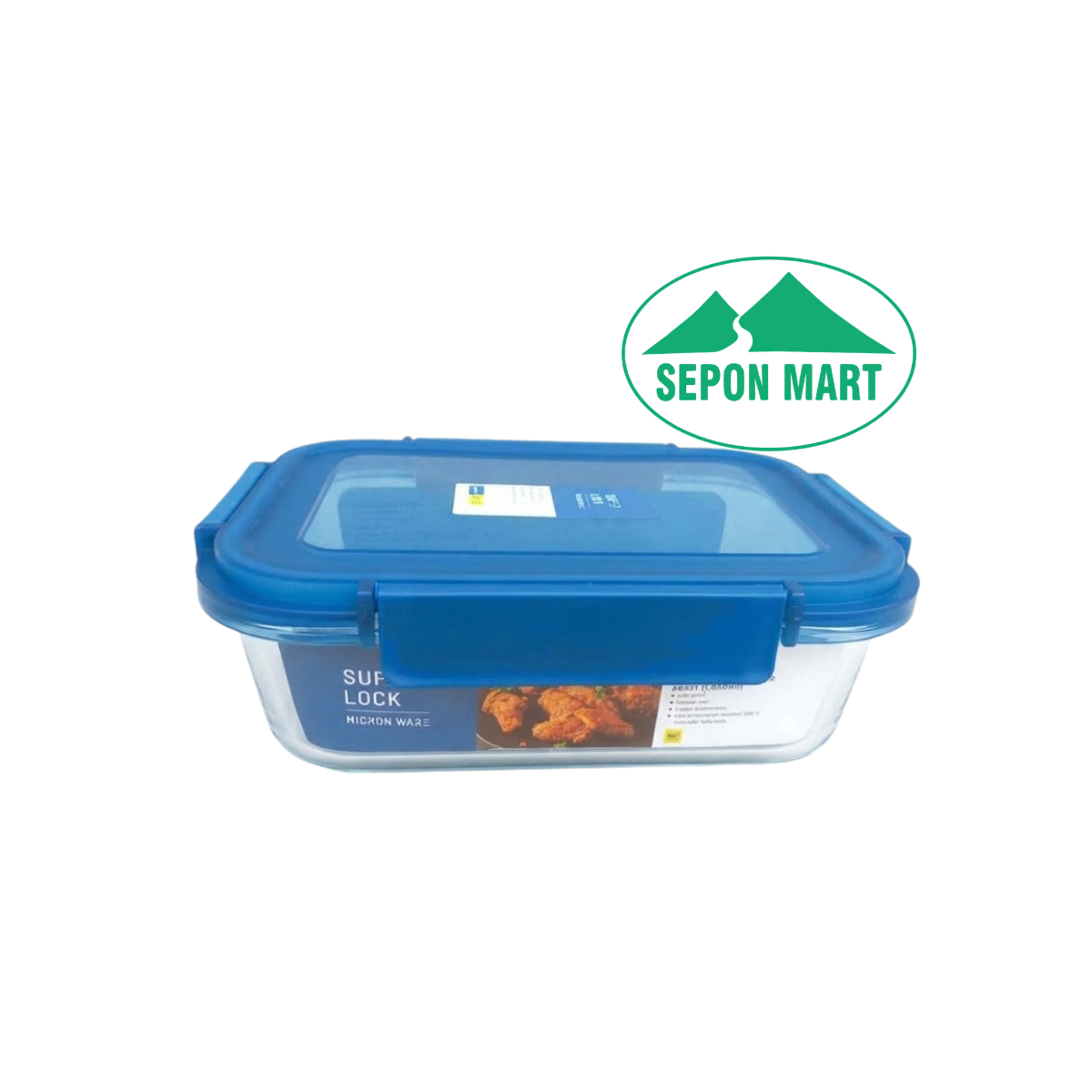 Hộp đựng thực phẩm thủy tinh cao cấp dùng trong tủ lạnh & LVS 1050ml - HCN 16x21x7cm), Mã số: 6221