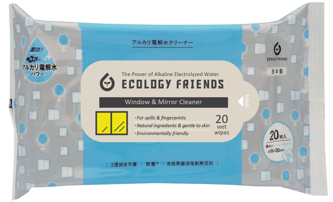 Khăn ướt đa năng thân thiện môi trường Ecology Friends (dùng vệ sinh cửa kính & gương)-20 tờ/gói - size 18x30cm/tờ