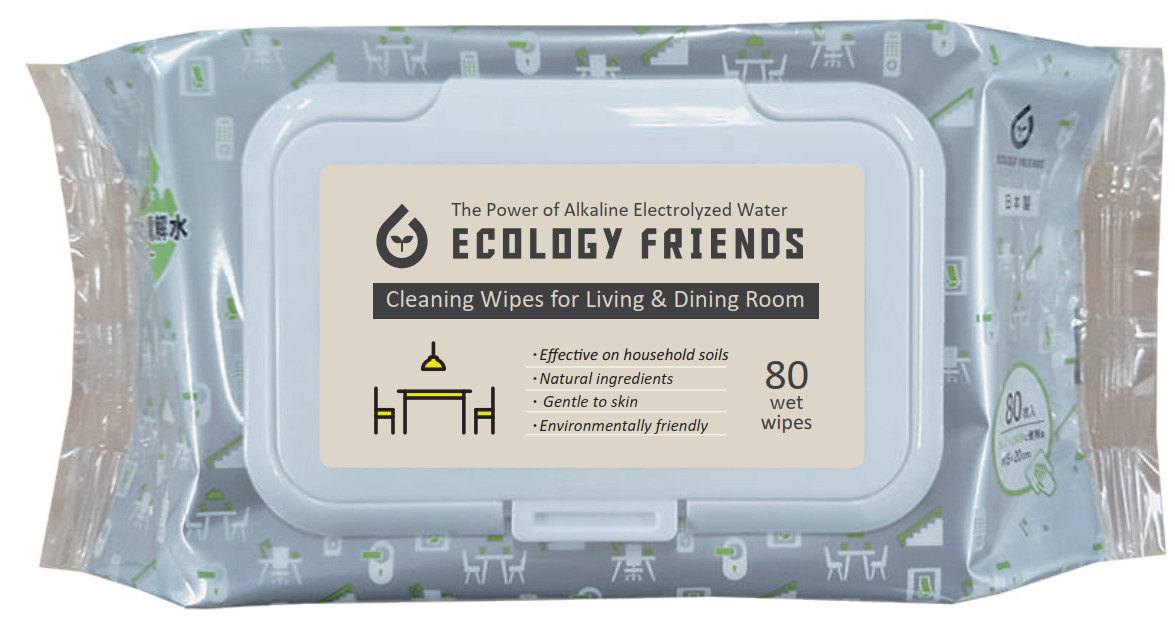 Khăn ướt đa năng thân thiện môi trường Ecology Friends (dùng vệ sinh kv phòng khách & phòng ăn)- 80 tờ/gói - size 15x20cm/tờ