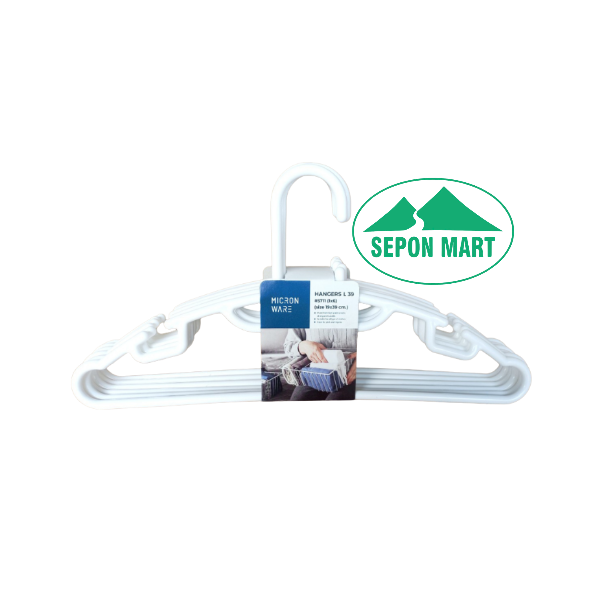 Móc treo quần áo 6 cái/ bộ (19x39cm), Mã số: 5711
