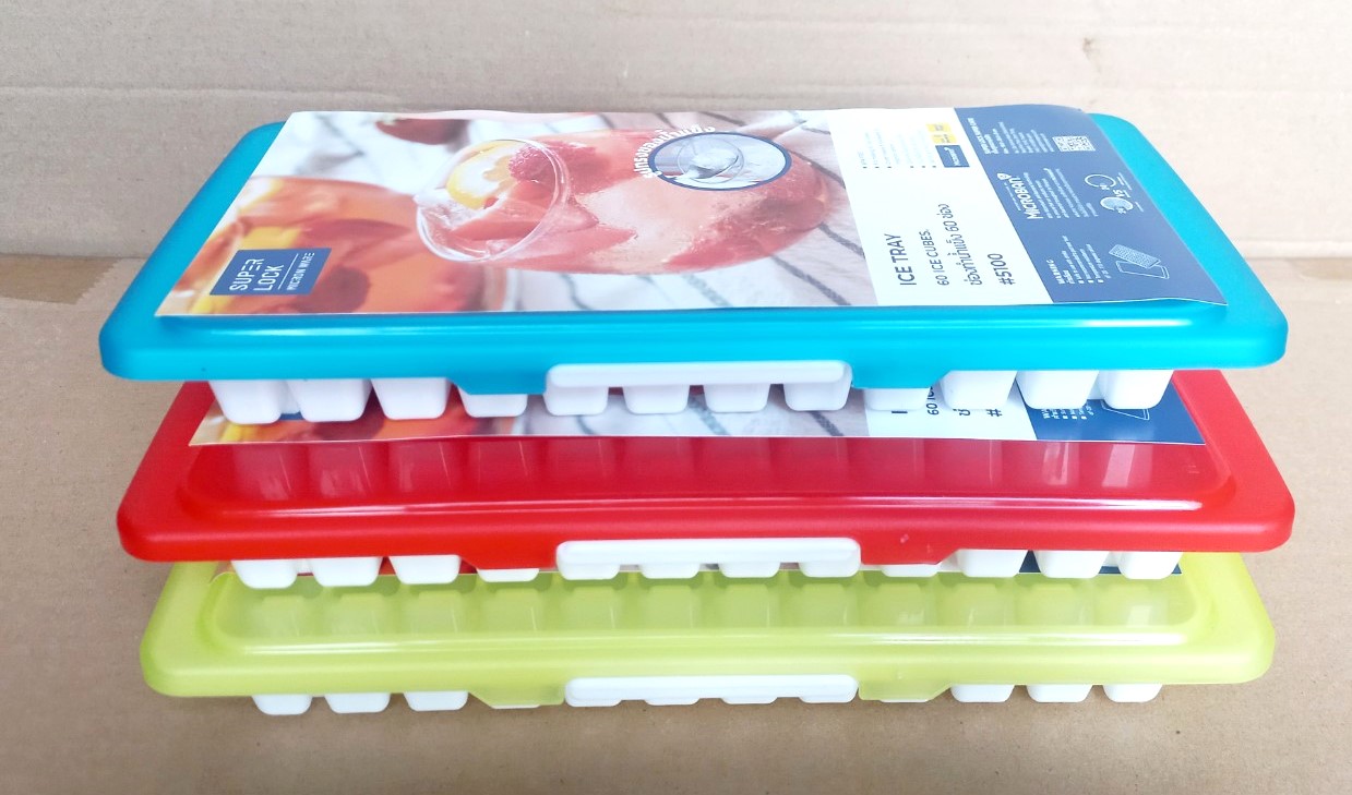 Khay làm đá có nắp đậy 60 viên (12x25x3cm), Mã số: 5100