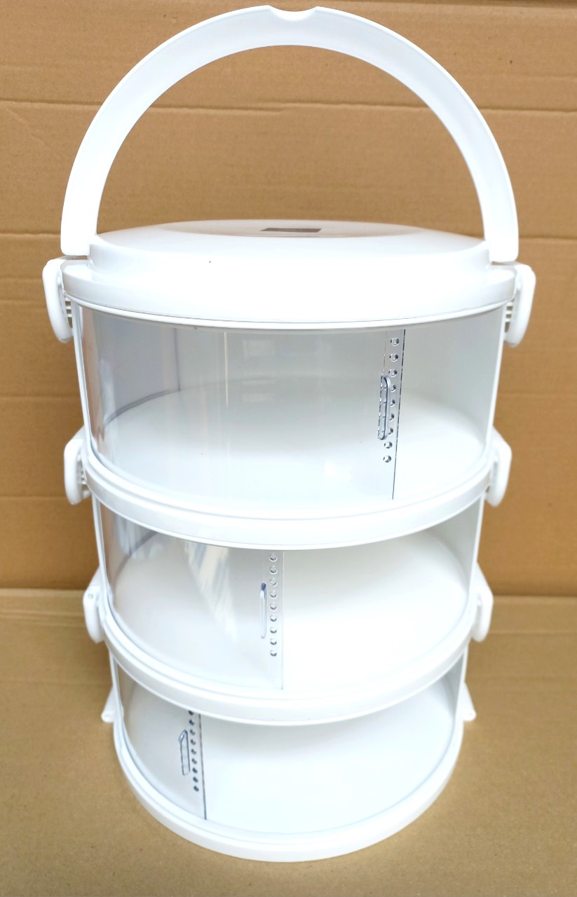 Lồng bàn 3 tầng đa năng, giữ vệ sinh cho thực phẩm (24.7x26.7x33.5cm), Mã số: 6403