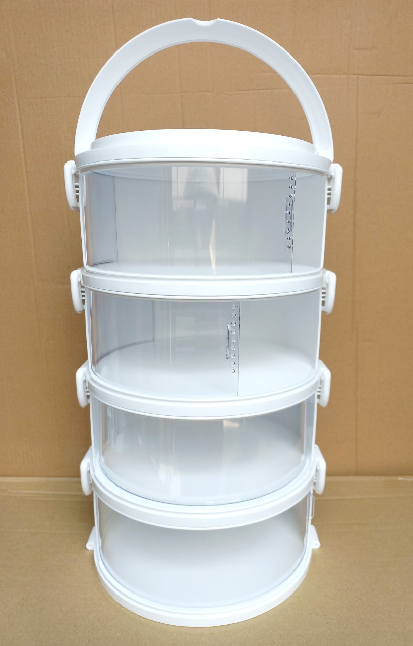 Lồng bàn 4 tầng đa năng, giữ vệ sinh cho thực phẩm (24.7x26.7x43.8cm), Mã số: 6404