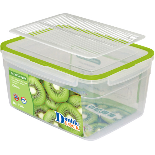 Hộp đựng thực phẩm Double Lock dùng trong tủ lạnh & LVS 5500ml - hcn (20.5x26.8x13.5cm), Mã số: JCJ-1395