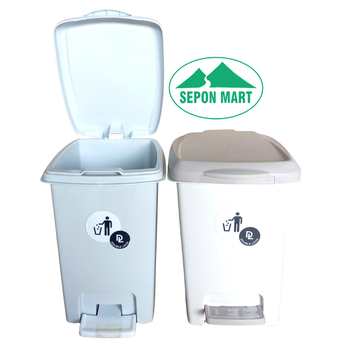Thùng rác 2 lớp 5 lít có bàn đạp (23x27.5x29cm), Mã số: JCJ - 2142