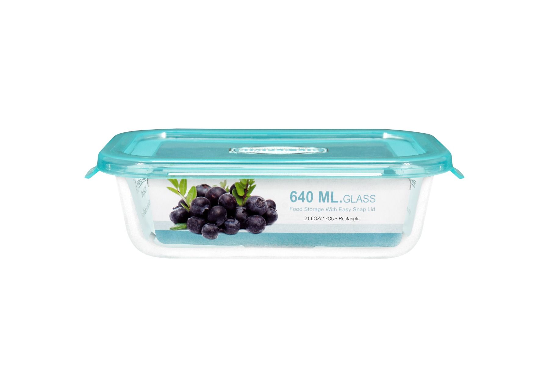 Hộp đựng thực phẩm thủy tinh dùng trong tủ lạnh & lò vi sóng 640ml - hcn (13x20x5.3cm), Mã số 6388