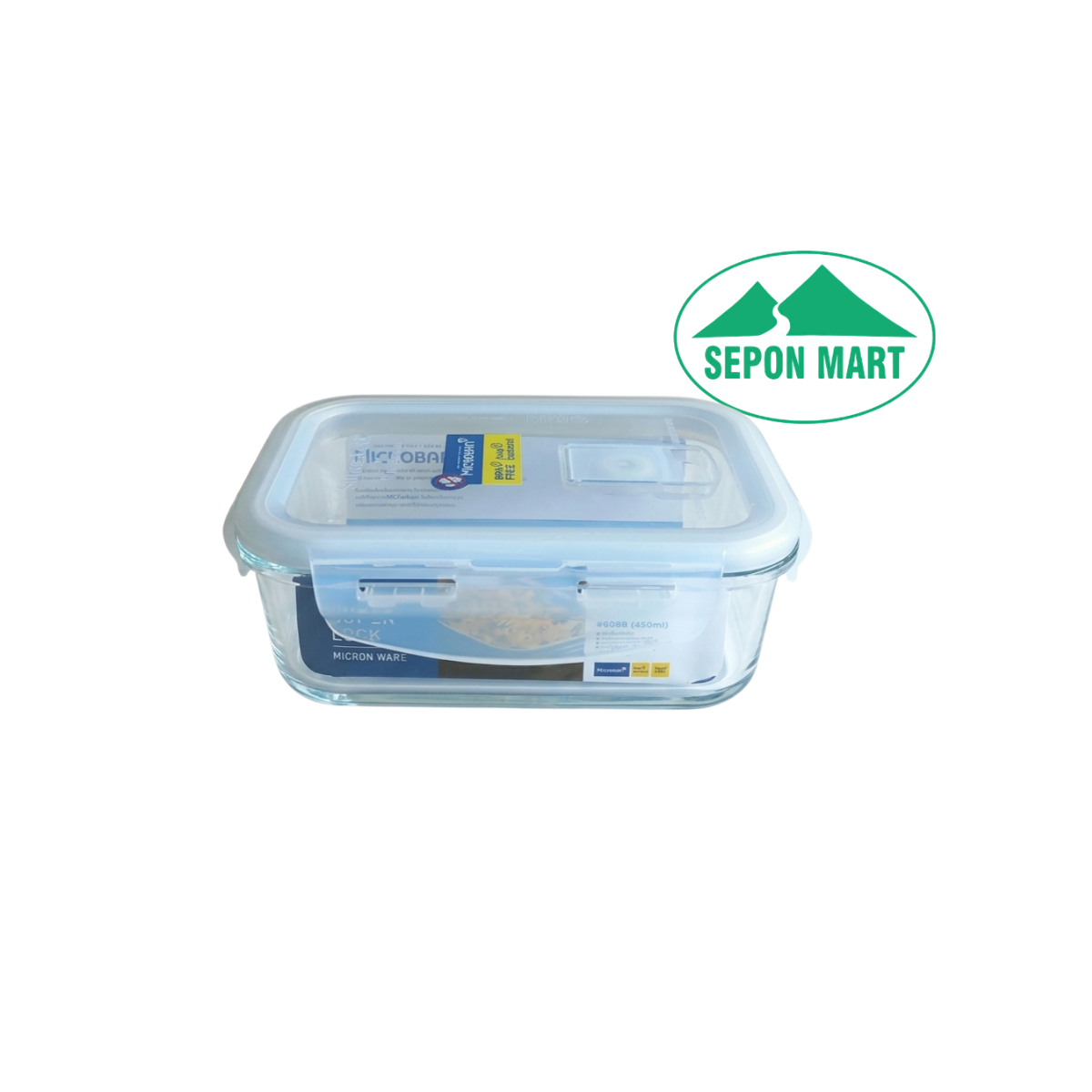 Hộp đựng thực phẩm thủy tinh cao cấp dùng trong tủ lạnh & LVS 450ml (11x16x5cm), Mã số: 6088