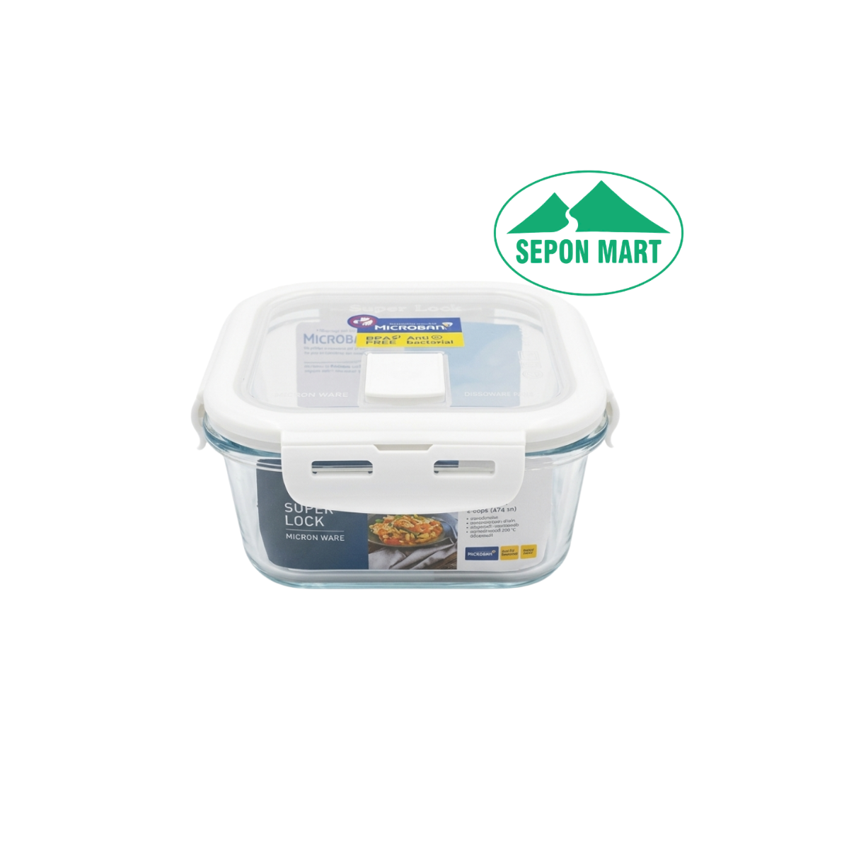Hộp đựng thực phẩm thủy tinh cao cấp dùng trong tủ lạnh & LVS 425 ml (12.6x12.6x6.3cm), Mã số: 6085