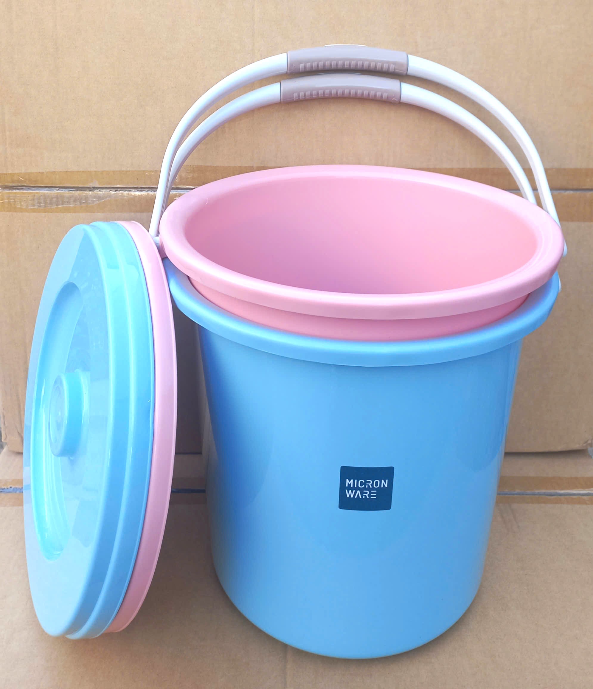 Xô nhựa có nắp 20 lít (34x32 cm), mã số: DW6.5GL