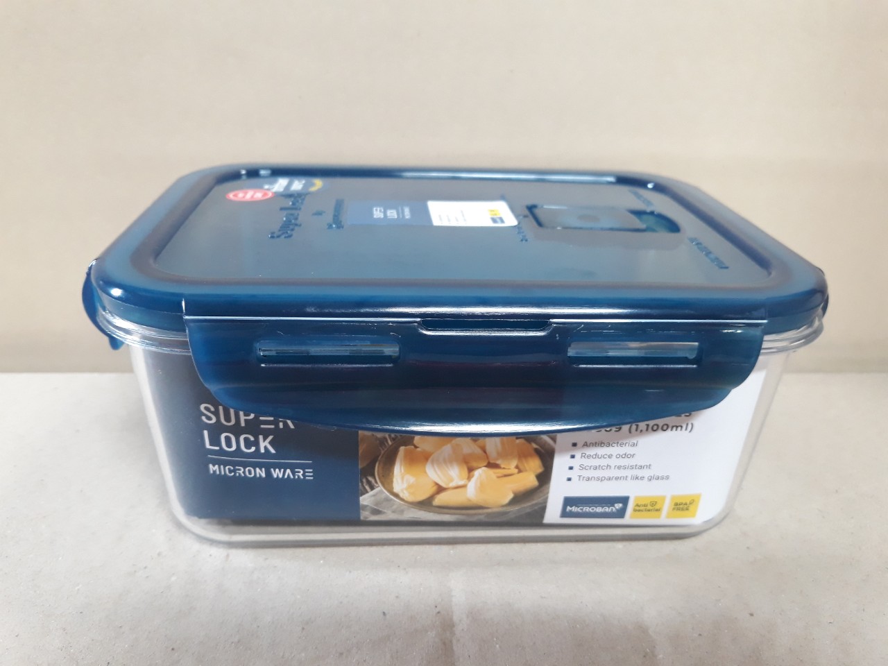 Hộp đựng thực phẩm cao cấp Tritan dùng trong tủ lạnh & LVS 1100ml - hcn (18.7x13.8x7.6cm), Mã số: 6889