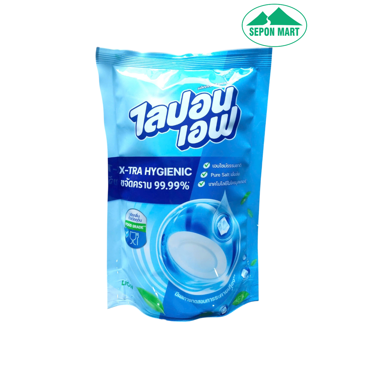 Nước rửa chén bát không mùi (diệt khuẩn & siêu sạch) Lipon F X-TRA HYGIENIC - túi 300ml