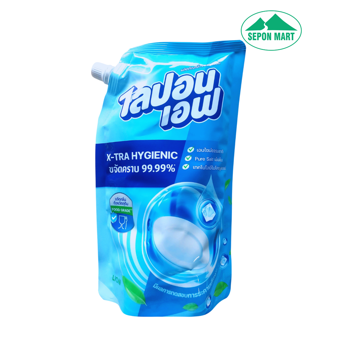 Nước rửa chén bát không mùi (diệt khuẩn & siêu sạch) Lipon F X-TRA HYGIENIC -  túi vòi 750ml