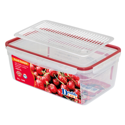 Hộp đựng thực phẩm Double Lock dùng trong tủ lạnh & LVS 4800ml - hcn (18.5x30.5x12cm), Mã số: JCJ-1344