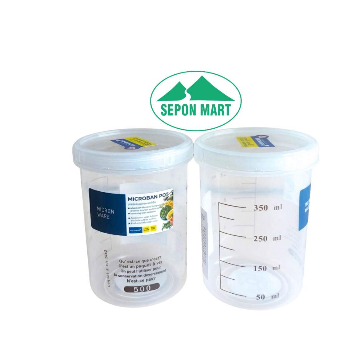 Hộp đựng thực phẩm, gia vị (kháng khuẩn & chia vạch tiện lợi) 500ml (8.5x11.5cm), Mã số: 5633