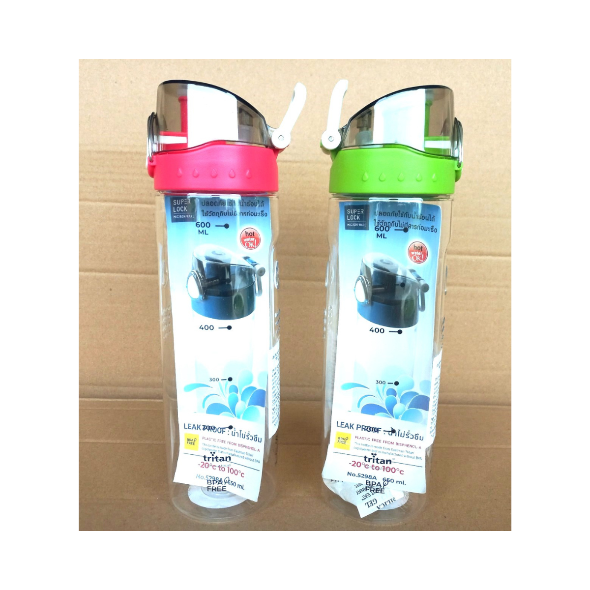 Chai đựng nước chịu nhiệt nhựa trong 720ml (7.3x25.3cm), Mã số: 5298