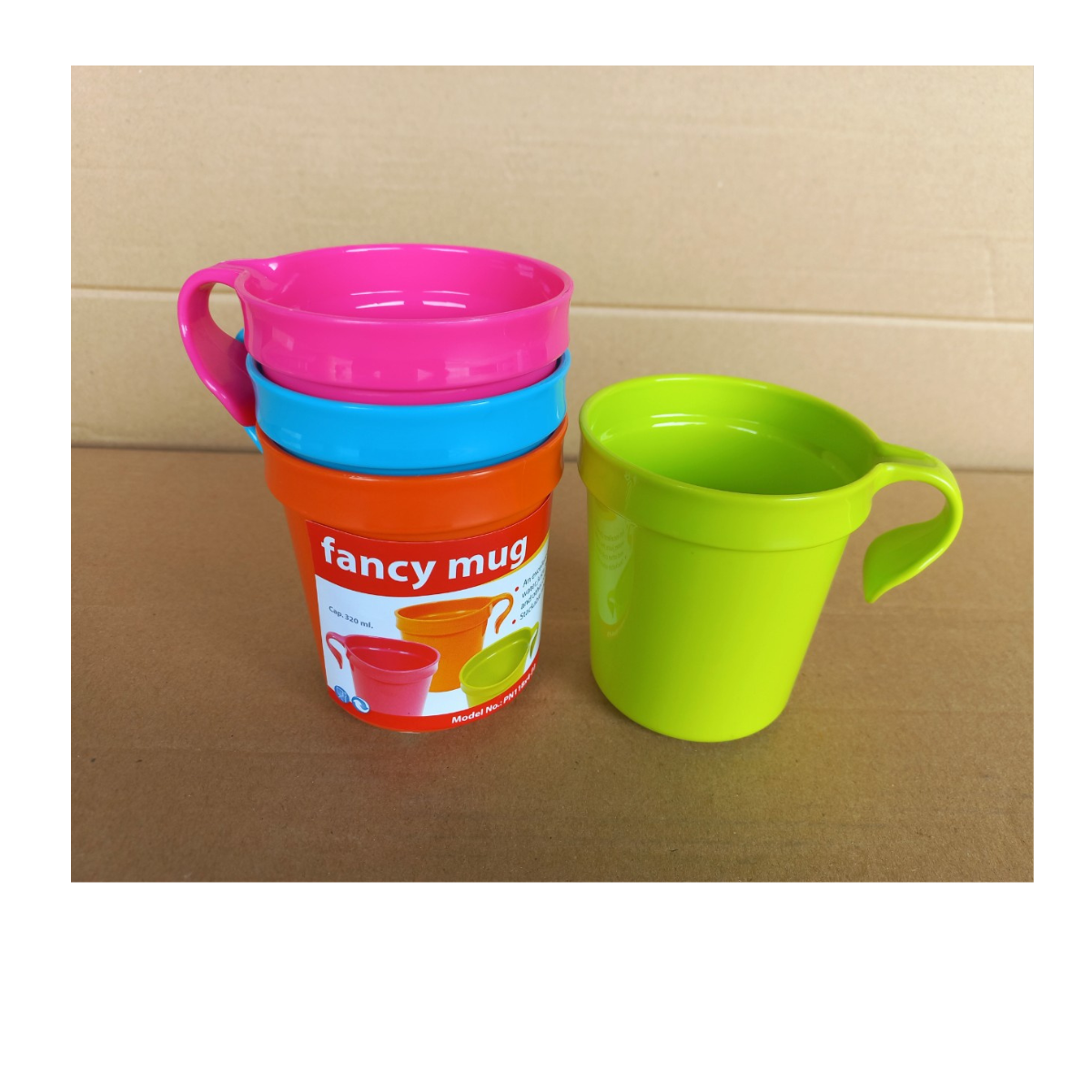 Bộ ca uống nước có quai 4 cái/bộ 320ml (8x14cm), Mã số: PN118X4-P3