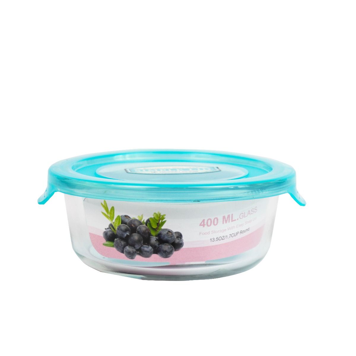 Hộp đựng thực phẩm thủy tinh dùng trong tủ lạnh & lò vi sóng 400ml -tròn (13x6x5cm), Mã số 6381