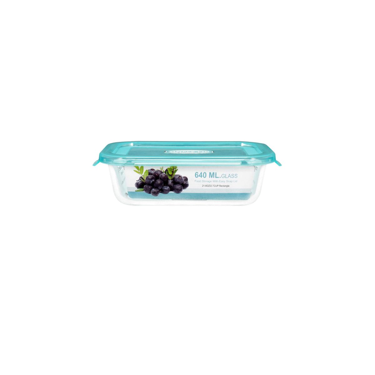 Hộp đựng thực phẩm thủy tinh dùng trong tủ lạnh & lò vi sóng 640ml - hcn (13x20x5.3cm), Mã số 6388