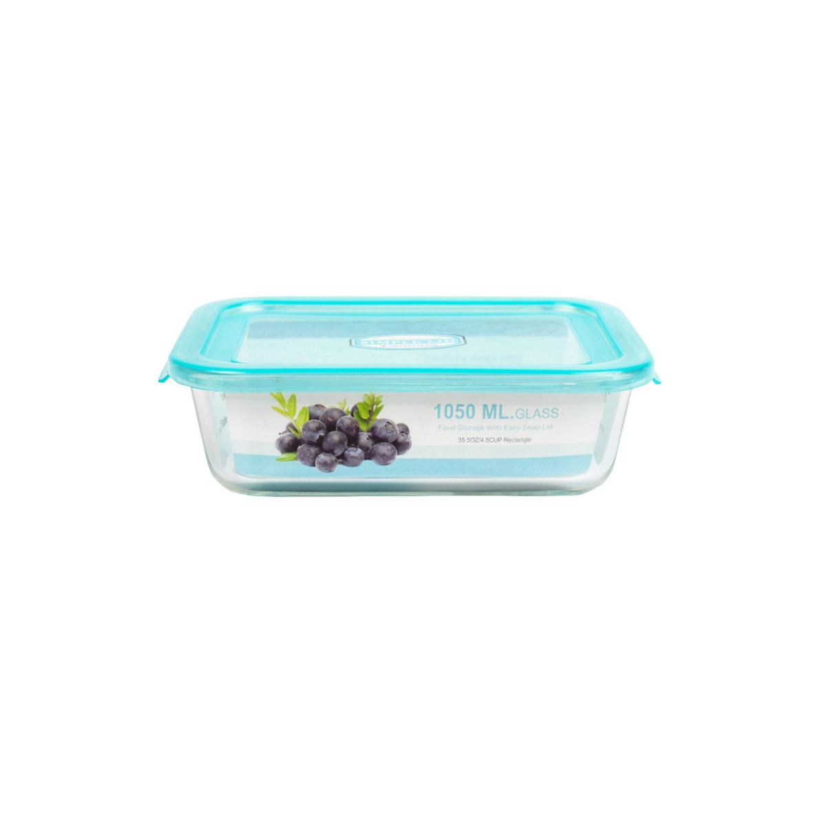 Hộp đựng thực phẩm thủy tinh dùng trong tủ lạnh & lò vi sóng 1050ml - hcn (15x22x6.2cm), Mã số 6389