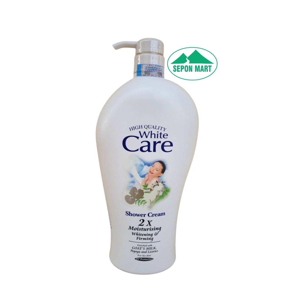 Sữa tắm White care 1200ml (t/c sữa dê & cam thảo -  trắng), Mã số: 9555370400000