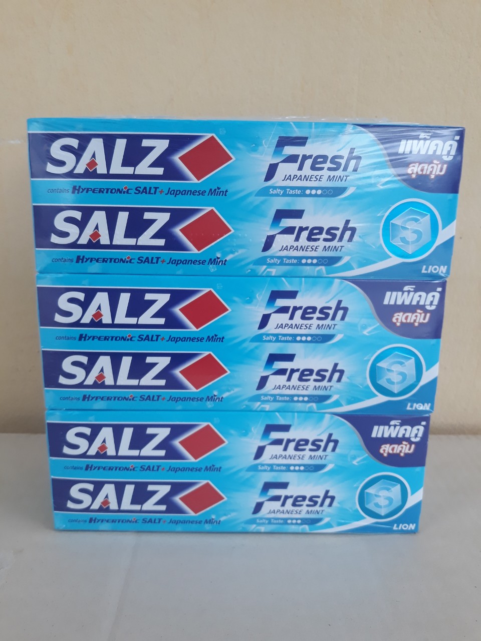 Kem đánh răng SALZ 140g x 2 ống (Fresh - T/C muối bạc hà), Mã số: 8850002906655