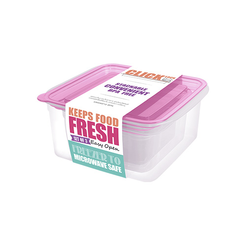 Bộ hộp đựng thực phẩm 3 cái/bộ dùng trong tủ lạnh & LVS 300ml + 650ml + 1100ml hcn (15.8x17.4x7cm), mã số: JCJ - 31328