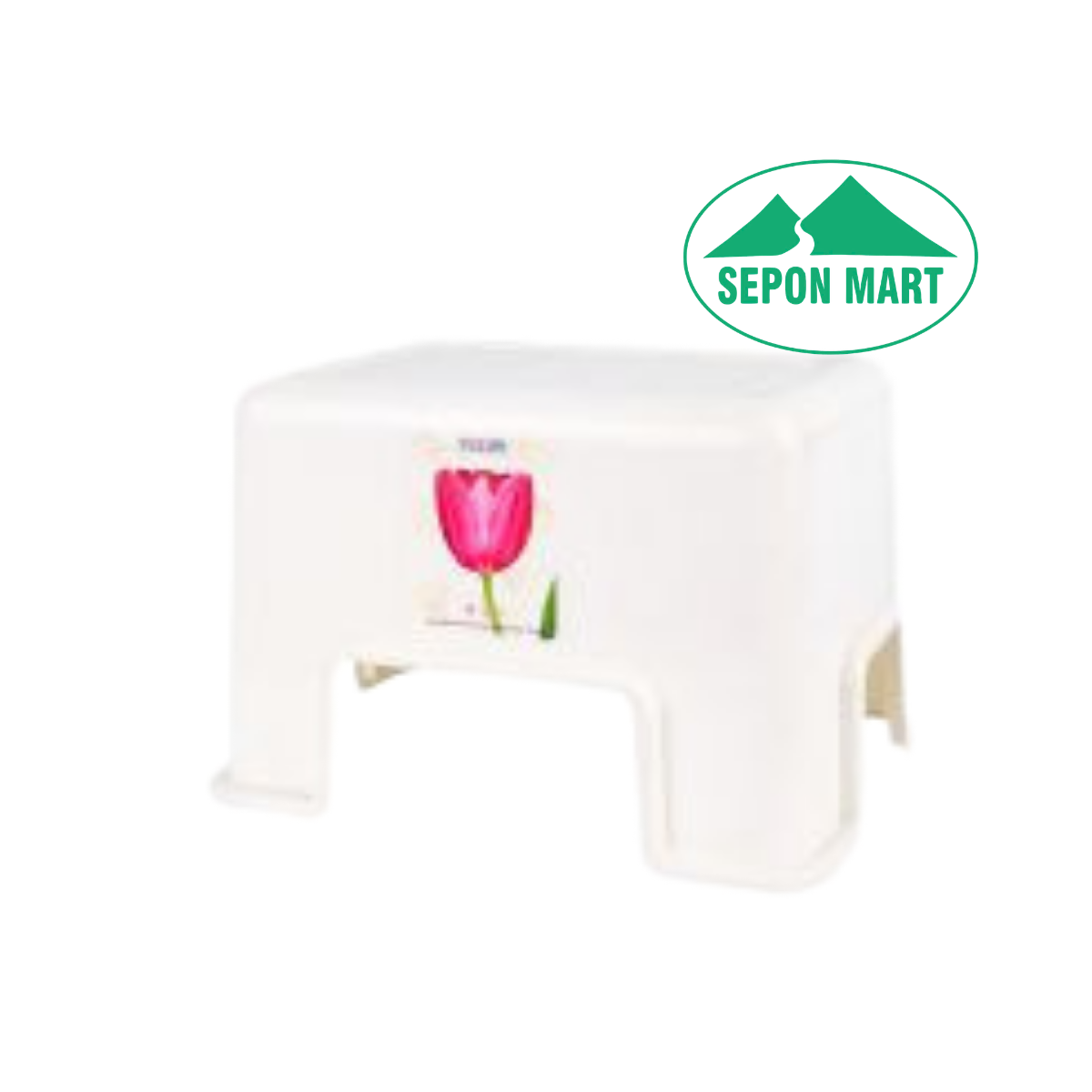 Ghế nhựa hình chữ nhật thấp hoa tuylip (23.3x30.7x19.7cm), Mã số: TL1168