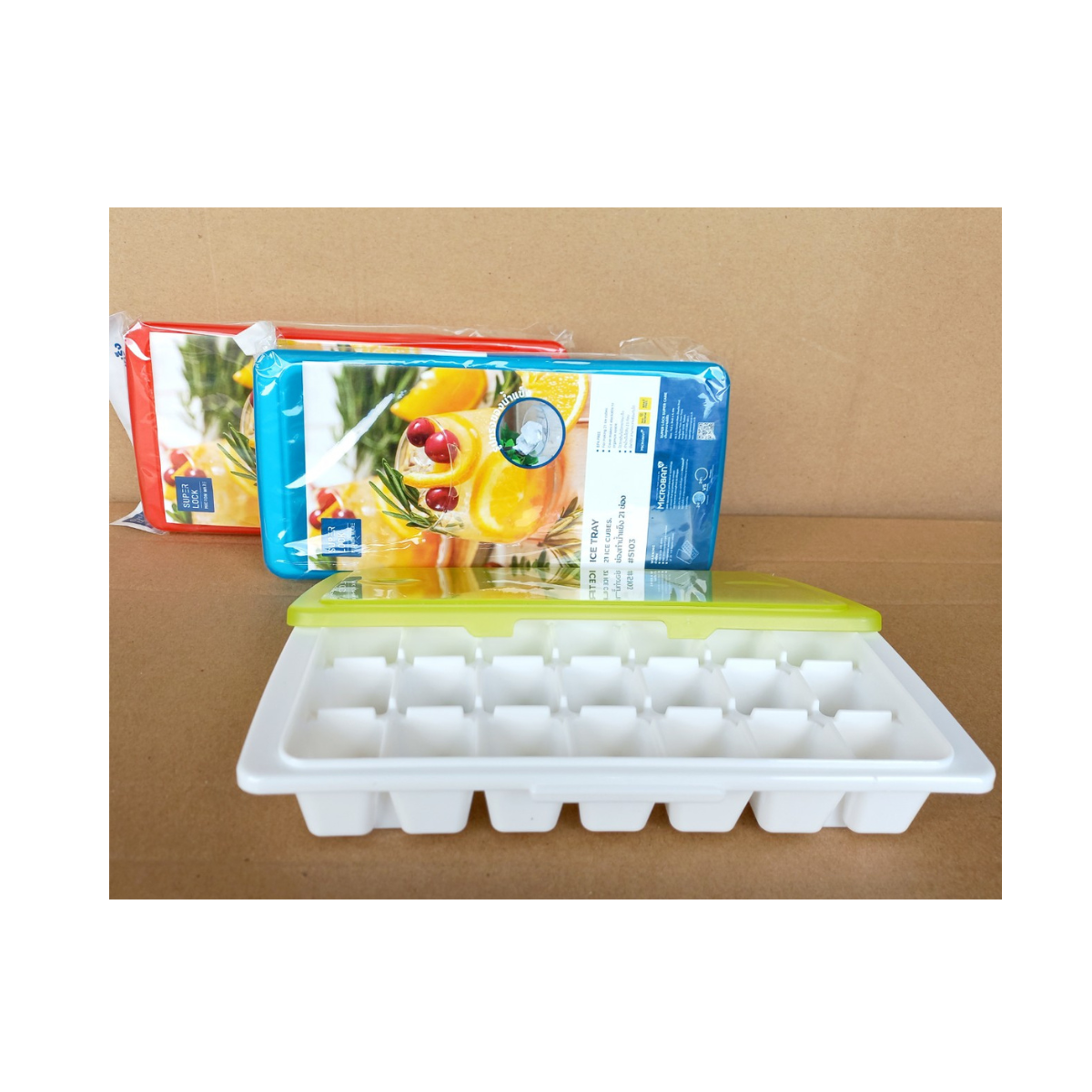 Khay làm đá có nắp đậy 21 viên (12x25x4cm), Mã số: 5103