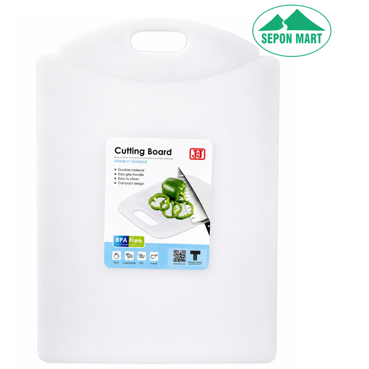 Thớt nhựa kháng khuẩn cỡ lớn có lỗ treo (25.8x36.2x0.7cm), Mã số: JCJ -03